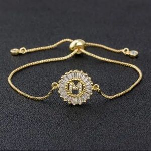 CZ initial M bracelet